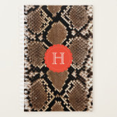 Exotic Faux Snake Skin Pattern Monogram Planner (Voorkant)