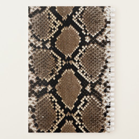 Exotic Faux Snake Skin Pattern Monogram Planner (Achterkant)