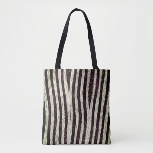 Exotic Faux Zebra Stripes Animal Print Tote Bag (Voorkant)
