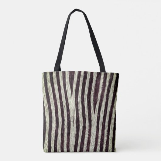Exotic Faux Zebra Stripes Animal Print Tote Bag (Achterkant)