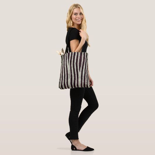 Exotic Faux Zebra Stripes Animal Print Tote Bag (Op model)