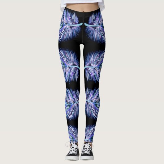 Exotic Feather Black Leggings - Kies kleur (Voorkant)