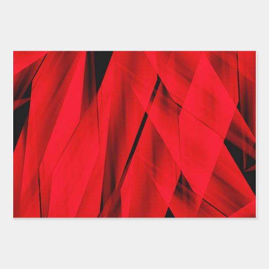 Exotic Flaming Red Trendy Abstract Design Inpakpapier Vel (Voorkant 3)