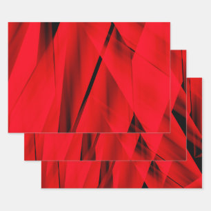 Exotic Flaming Red Trendy Abstract Design Inpakpapier Vel