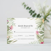 Exotic Floral Design RSVP Kaartje (Staand voorkant)