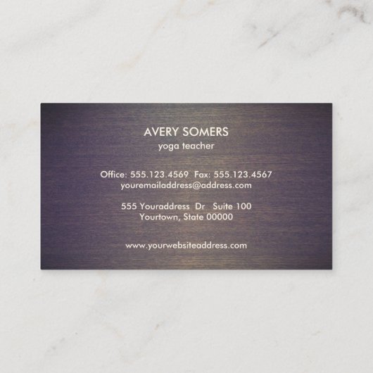 Exotic Floral Gold  Lotus Flower Wood Visitekaartje (Achterkant)