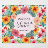 Exotic Floral Hawaiian Vrijgezellenfeest Sparkling Wijnetiket (Enkel label)