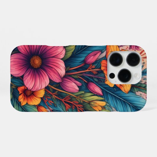 Exotic Floral  iPhone Hoesje (Achterkant horizontaal)