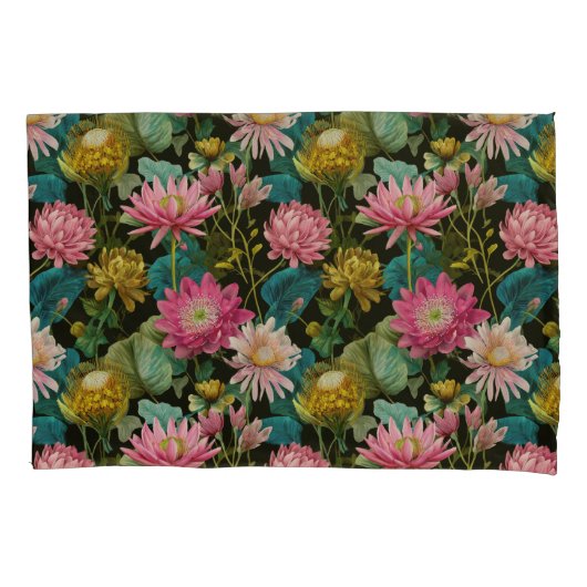 Exotic Floral Pattern BOHO Chic Tropical Foliage Kussensloop (Voorkant)