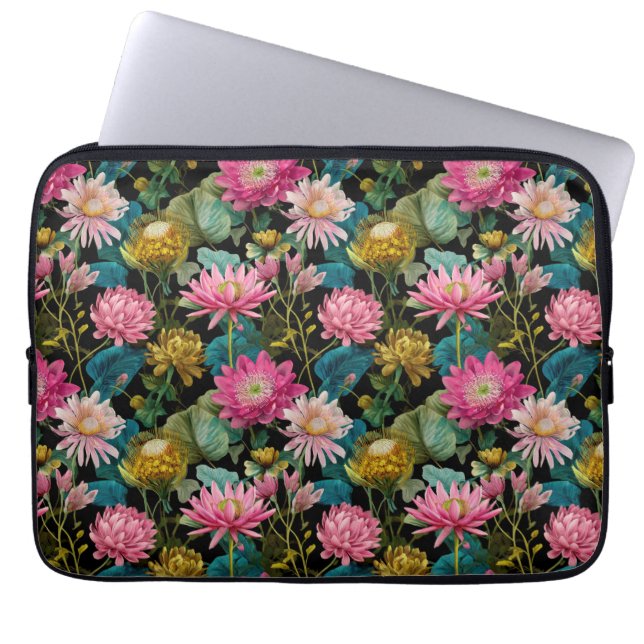 Exotic Floral Pattern BOHO Chic Tropical Leaves  Laptop Sleeve (Voorkant)