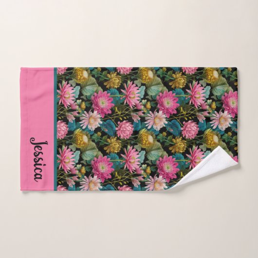 Exotic Floral Pattern Lush Tropical Leaves Name  Bad Handdoek (Handdoek)