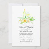 Exotic Floral Wine Toasting Virtual Shower Kaart (Voorkant)