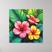 Exotic Flower Garden Dreams Canvas Afdruk (Voorkant)