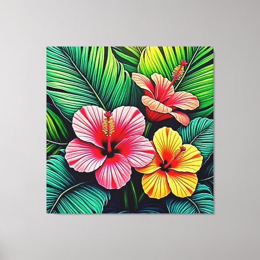Exotic Flower Garden Dreams Canvas Afdruk (Voorkant)