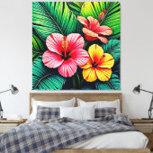 Exotic Flower Garden Dreams Canvas Afdruk (Insitu (Slaapkamer))
