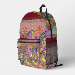 Exotic Flower Garden Gym School Reizen Bedrukte Rugzak