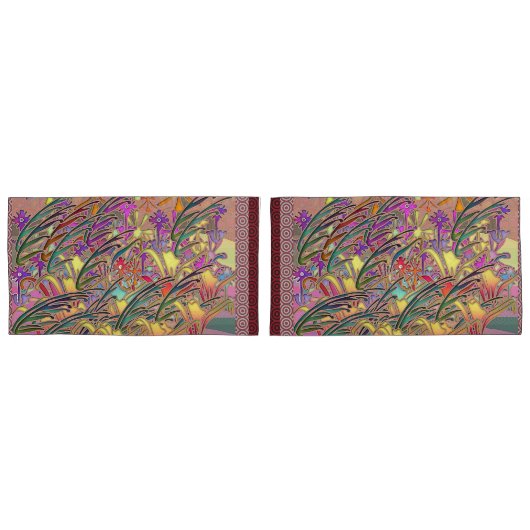 Exotic Flower Garden Pair King Kussensloop (Voorkant-Set)