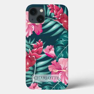Exotic Flowers Monogram Roze Case-Mate iPhone Case