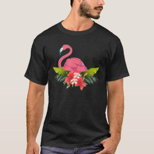 Exotic Flowers Zoo Animal Lover Tropical Bird Flam T-shirt