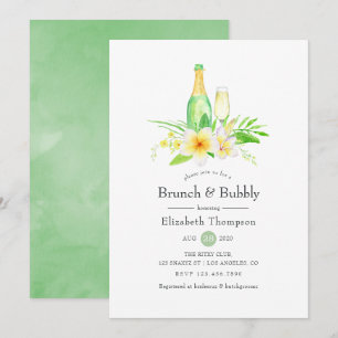 Exotic Frangipani Brunch en Bubble Vrijgezellenfee Kaart
