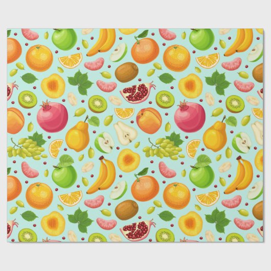 Exotic Fruit Pattern Wrapping Paper Cadeaupapier (Vlak)