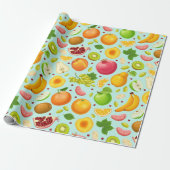 Exotic Fruit Pattern Wrapping Paper Cadeaupapier (Uitgerold)