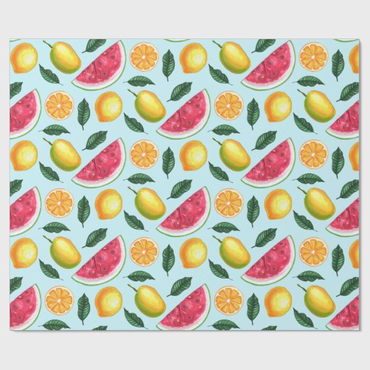 Exotic Fruit Pattern Wrapping Paper Cadeaupapier (Vlak)
