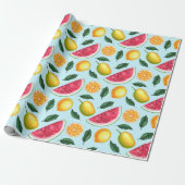 Exotic Fruit Pattern Wrapping Paper Cadeaupapier (Uitgerold)