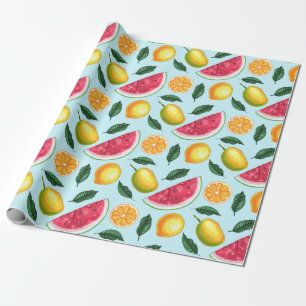 Exotic Fruit Pattern Wrapping Paper Cadeaupapier