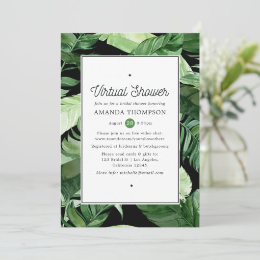 Exotic Geometric Forest Virtual Vrijgezellenfeest Kaart (Staand voorkant)