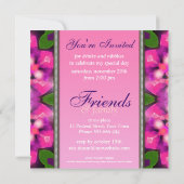 Exotic Girly Pink Paarse Speciale Uitnodigingen vo (Achterkant)