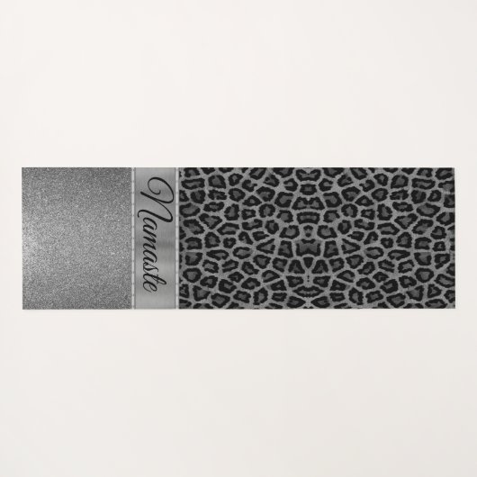 Exotic Glittery Black en Grey Yogamat (Achterkant (horizontaal))