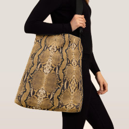 Exotic Gold Boa Constrictor Snakeskin Crossbody Tas