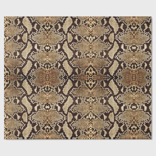 Exotic Gold Brown Python Snakeskin Cadeaupapier (Vlak)