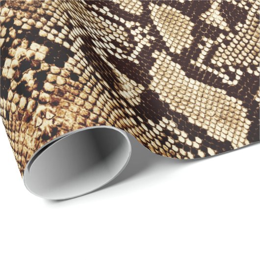 Exotic Gold Brown Python Snakeskin Cadeaupapier (Rol Hoek)