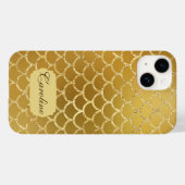 Exotic Gold Mermaid Scale Patroon Case-Mate iPhone Case (Achterkant (horizontaal))