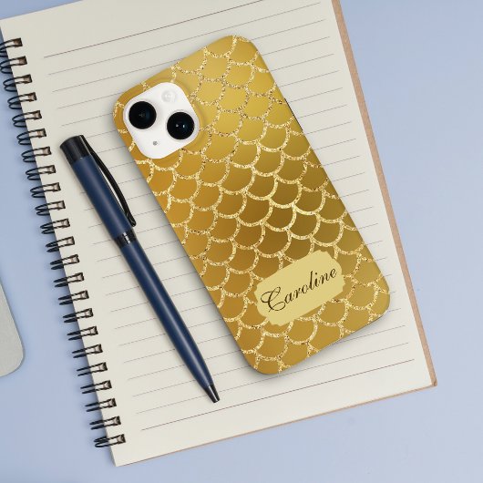 Exotic Gold Mermaid Scale Patroon Case-Mate iPhone Case