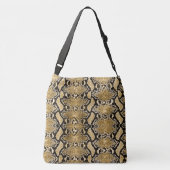 Exotic Gold Python Snakeskin Crossbody Tas (Achterkant)