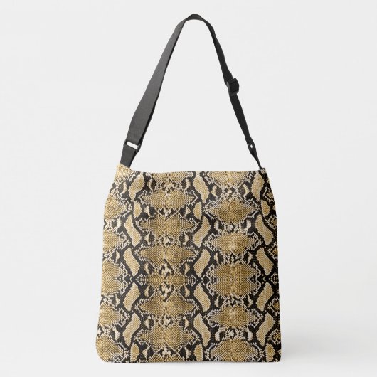 Exotic Gold Python Snakeskin Crossbody Tas (Achterkant)
