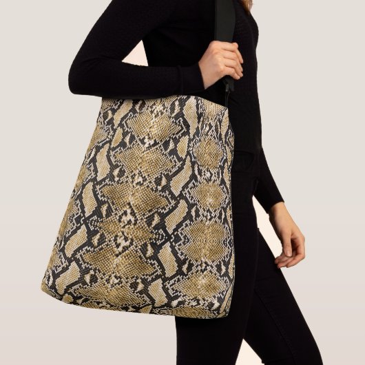 Exotic Gold Python Snakeskin Crossbody Tas (Dichtbij)