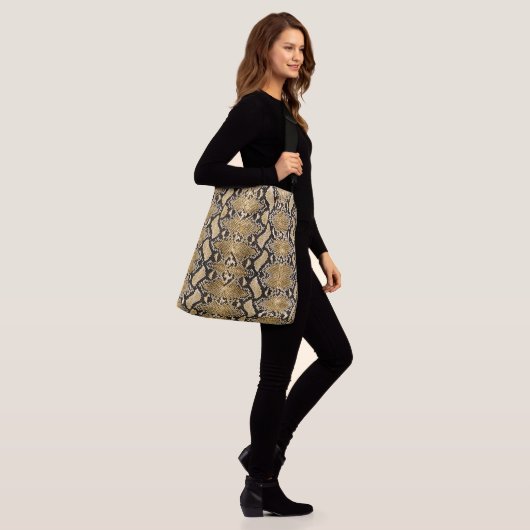 Exotic Gold Python Snakeskin Crossbody Tas (Op model)