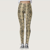 Exotic Gold Tone Boa Constrictor Snakeskin Leggings (Voorkant)