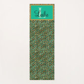 Exotic Green Gold Black Leopard Print Monogramed Yogamat (Voorkant)