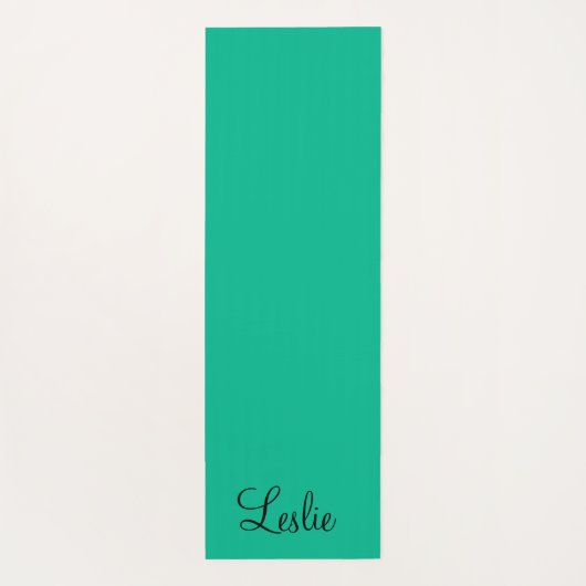 Exotic Green Gold Black Leopard Print Monogramed Yogamat (Achterkant)