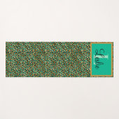 Exotic Green Gold Black Leopard Print Monogramed Yogamat (Voorkant (horizontaal))