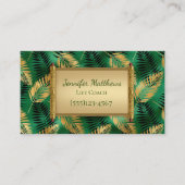 Exotic Green & Gold Safari Oerwoud Leaf Design Visitekaartje (Voorkant)