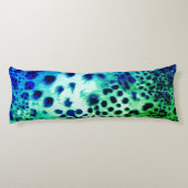 Exotic Green Leopard Print Body Pillow Lichaamskussen (Achterkant)