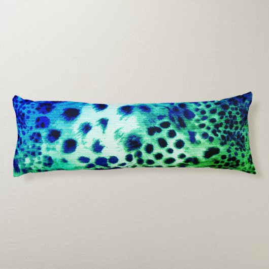 Exotic Green Leopard Print Body Pillow Lichaamskussen (Achterkant)