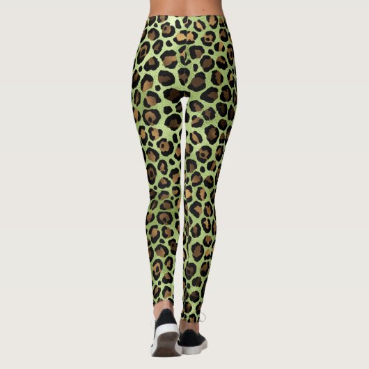 Exotic Green Leopard Print Leggings (Achterkant)