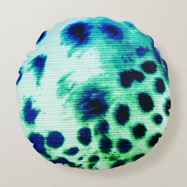 Exotic Green Leopard Print Round Sierkussen Rond Kussen